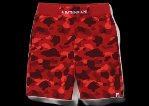BAPE Color Camo Sweat Shorts (SS22) Red