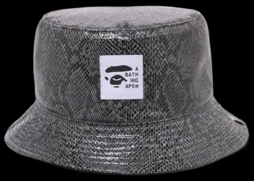 BAPE Snake Reversible Bucket Hat Grey Black