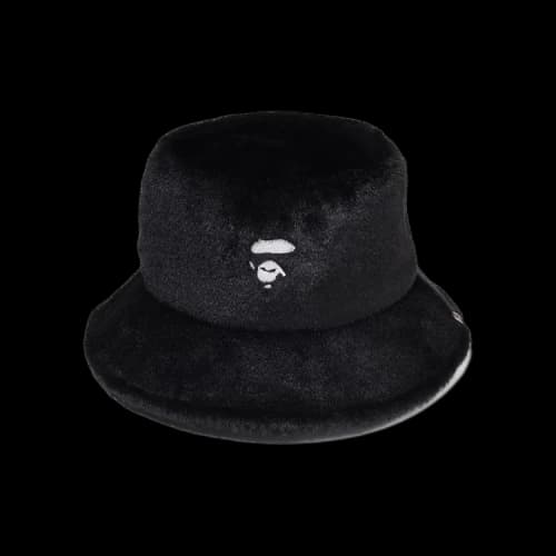BAPE One Point Fur Bucket Hat 'Black'