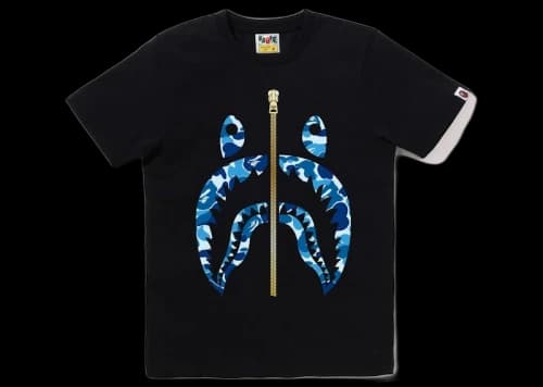 BAPE Women's ABC Camo Shark Tee Black Blue