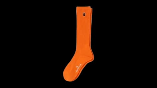 BAPE Ape Head One Point 1I80184002 Socks Orange