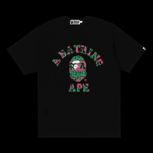 BAPE Graffiti Pattern College Tee 'Black'