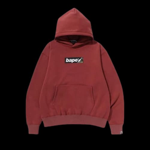 BAPE Smooth Logo Relaxed Fit Hoodie 'Burgundy'