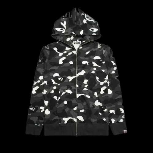 BAPE City Camo Shark Full Zip Hoodie 'Black'