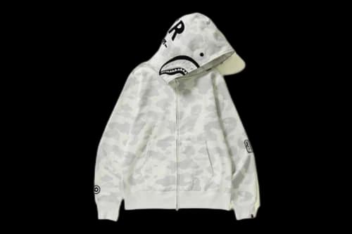 BAPE City Camo Shark Full Zip Hoodie White/Black
