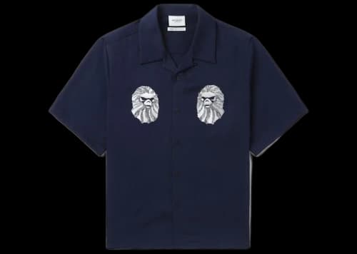 BAPE Black Ape Head Bowling S/S Shirt Navy