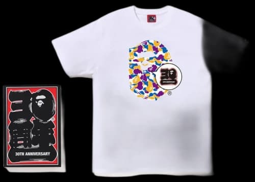 BAPE Store Los Angeles Bape 30th Anniversary Ape Head Tee Set White