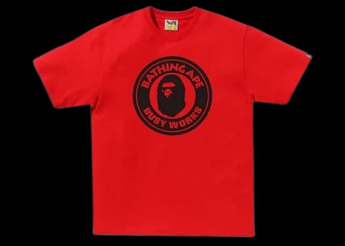 BAPE Bicolor Busy Works Tee Red