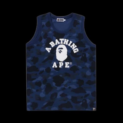 BAPE Color Camo College Tank Top 'Navy'