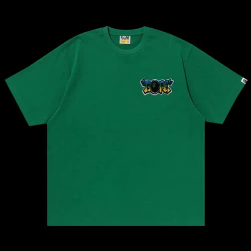 BAPE Graffiti Brush Applique Tee 'Green'