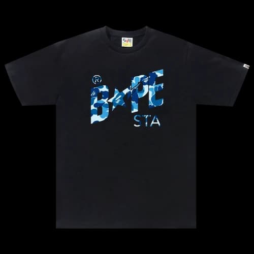 BAPE ABC Camo Sta Logo Tee 'Black/Blue'