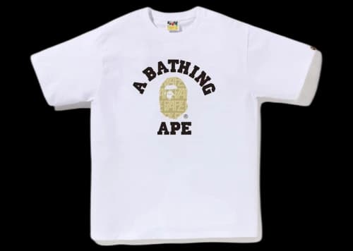 BAPE Logo Monogram College Tee Black Navy