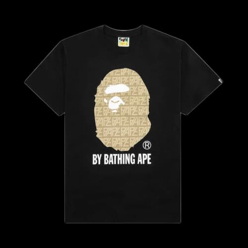 BAPE Logo Monogram By Bathing Ape Tee 'Black/Beige'