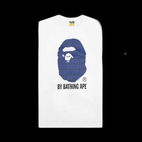 BAPE Logo Monogram By Bathing Ape Tee 'White/Navy'