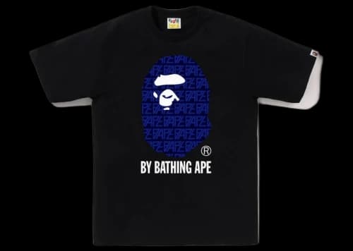 BAPE Logo Monogram By Bathing Ape Tee Black Navy