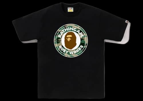 BAPE Woodland Camo Busy Works Tee Black