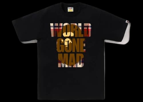 BAPE Check WGM Ape Head Overlap Tee Black