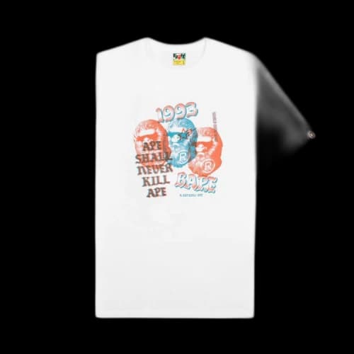 BAPE Pigment Three Ape Head Tee 'White'