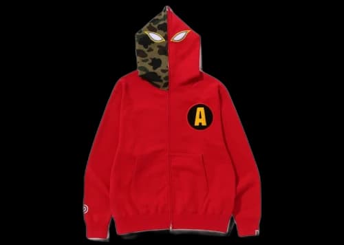 BAPE Shadow Relaxed Fit Full Zip Hoodie Red