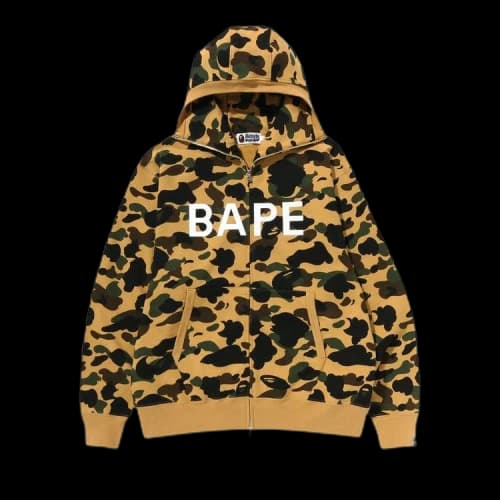 BAPE 1st Camo Balaclava Full Zip Hoodie 'Yellow'
