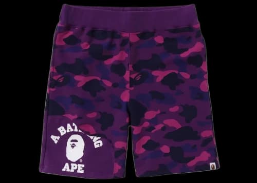 BAPE Color Camo Cutting Sweat Shorts Red