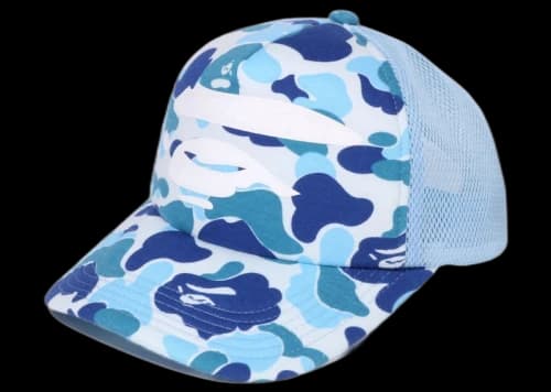 BAPE ABC Camo Ape Face Mesh Cap Blue