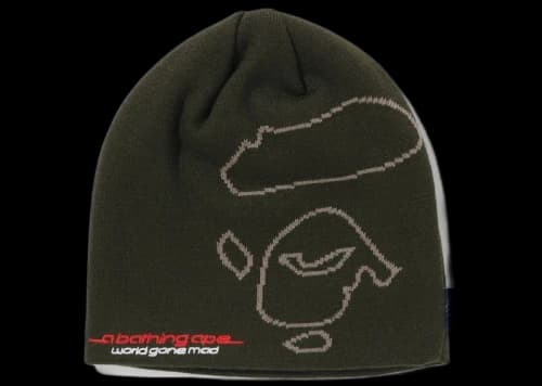 BAPE Ape Face Knit Cap (SS23) Olive Drab