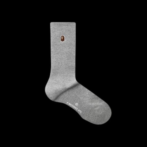 BAPE Ape Head One Point Socks 'Grey'