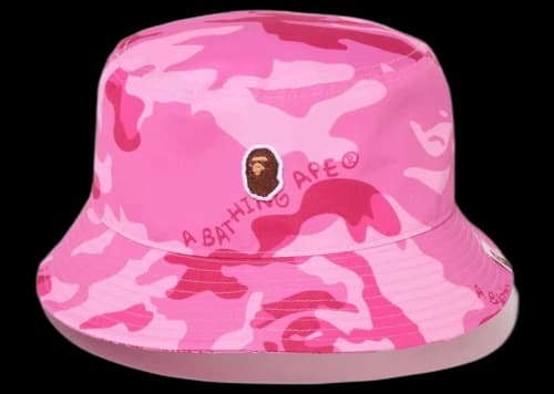 BAPE Women's Woodland Camo Bucket Hat Pink
