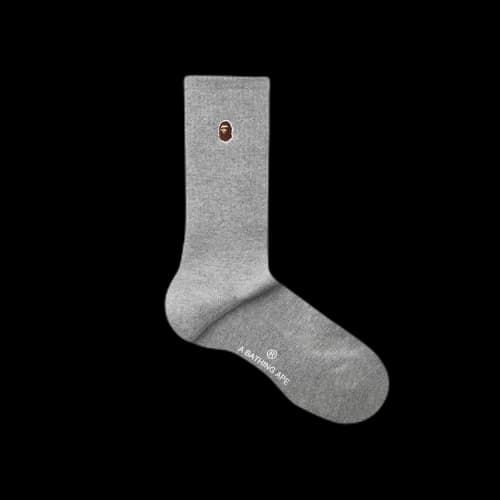 BAPE Ape Head One Point Socks 'Gray'