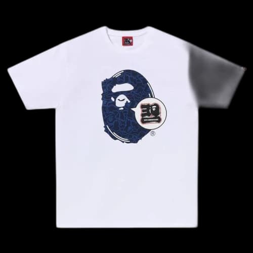 BAPE 30th Anniversary Ape Head Tee 'White/Navy'