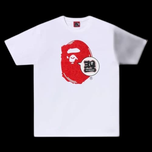 BAPE 30th Anniversary Ape Head Tee 'White/Red'