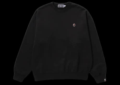 BAPE Ape Head One Point Overdye Crewneck Black