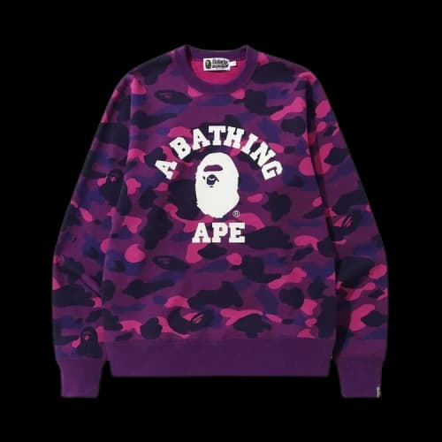 BAPE Color Camo College Crewneck 'Purple'