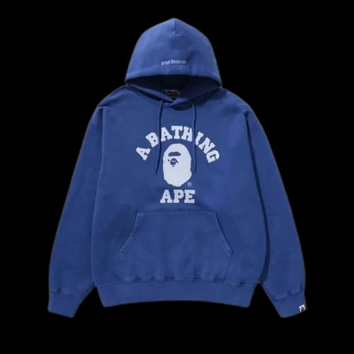 BAPE College Overdye Pullover Hoodie 'Blue'