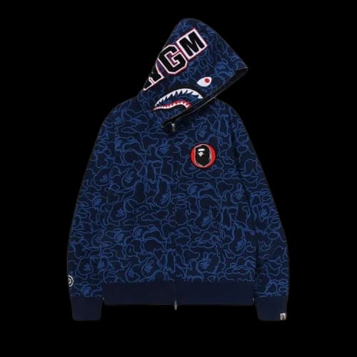 BAPE 30th Anniversary Line Camo Shark Full Zip Hoodie 'Navy'