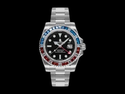 BAPE Type 2 Crystal Stone BAPEX Watch Black/Red