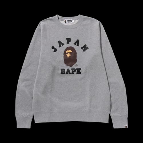BAPE Japan College Crewneck 'Grey'