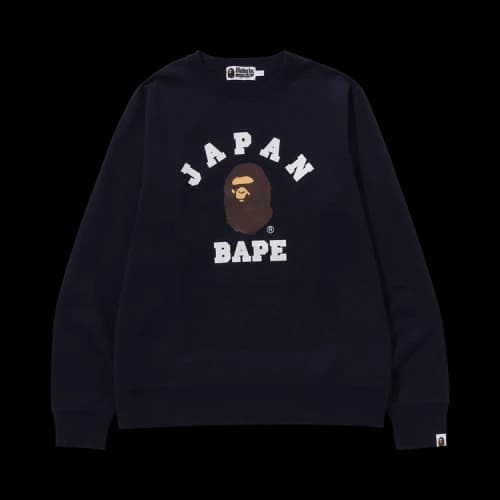 BAPE Japan College Crewneck 'Navy'