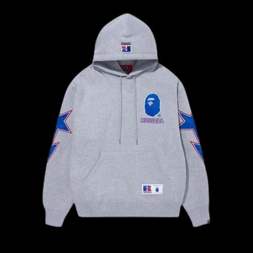 BAPE x Russell Pullover Hoodie 'Grey'