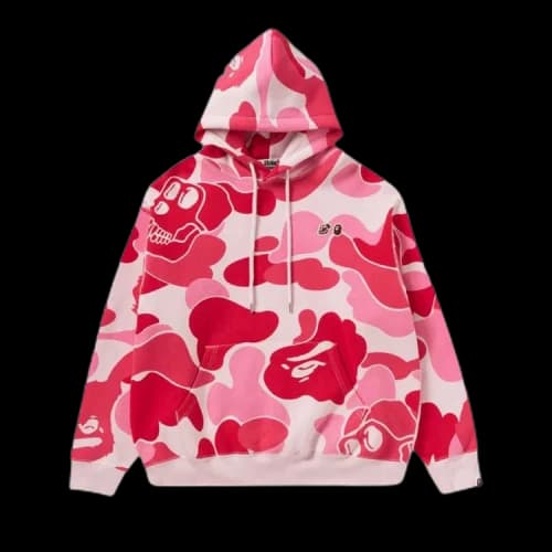BAPE x BAYC Camo Pullover Hoodie 'Pink'