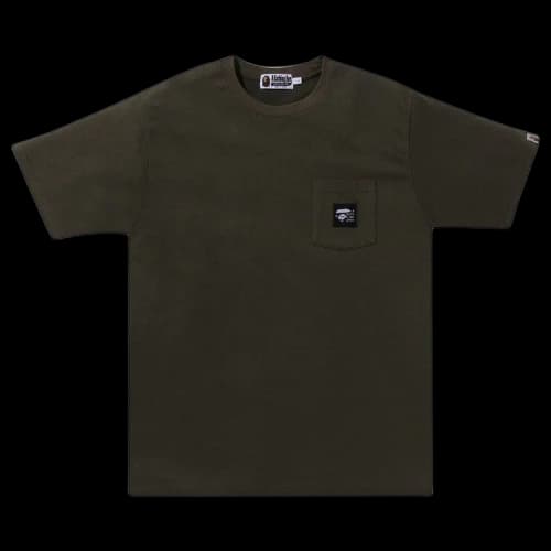 BAPE A Bathing Ape Label Pocket Tee 'Olive Drab'