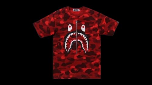BAPE Color Camo Shark 1J80-109-010 Tee Red