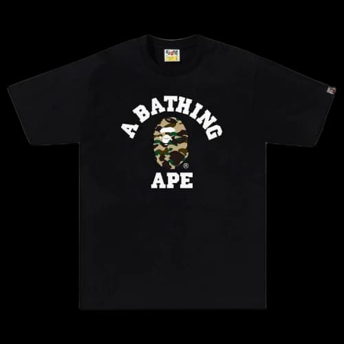 BAPE 1st Camo College Tee 'Black/Yellow'
