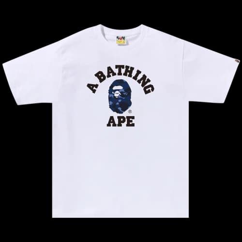 BAPE Color Camo College Tee 'White/Navy'