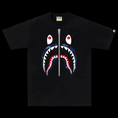 BAPE Color Camo Shark Tee 'Black/Navy'
