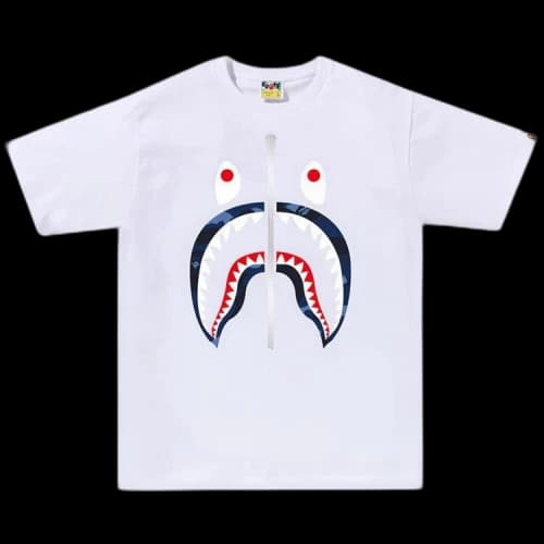 BAPE Color Camo Shark Tee 'White/Navy'