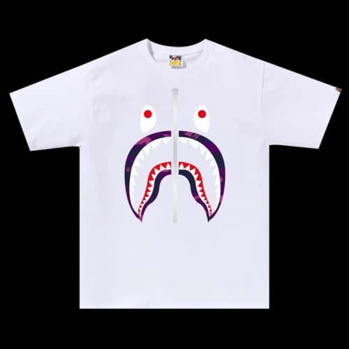 BAPE Color Camo Shark Tee 'White/Purple'