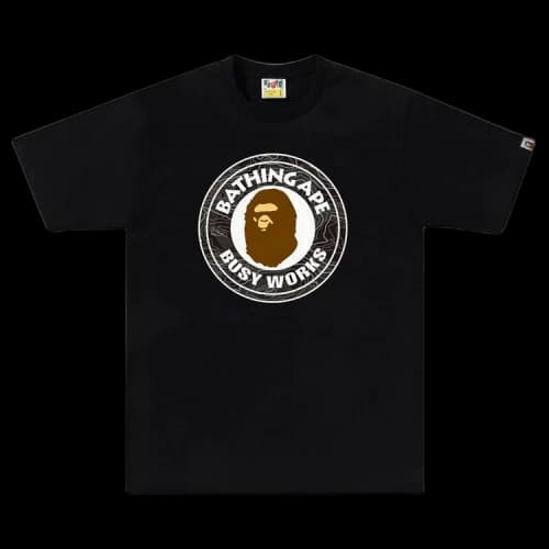 BAPE Layered Line Camo Busy Works Tee 'Black/Black'