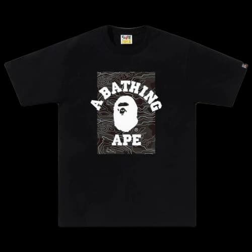 BAPE Layered Line Camo On College Tee 'Black/Black'
